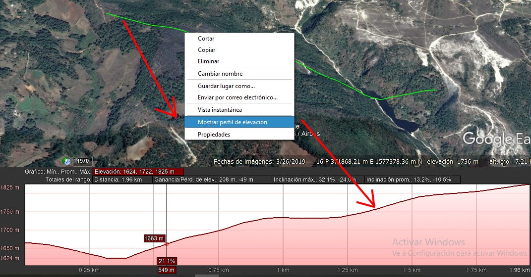 Obtain altitudes of a route in Google Earth – Geofumadas – GIS – CAD